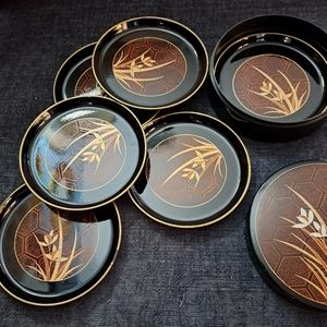 Vintage Yamanaka lacquered Coasters